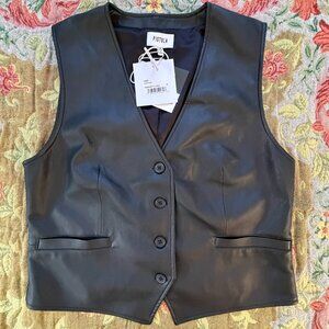 Pistola Vero Leather Vest in Slate Black